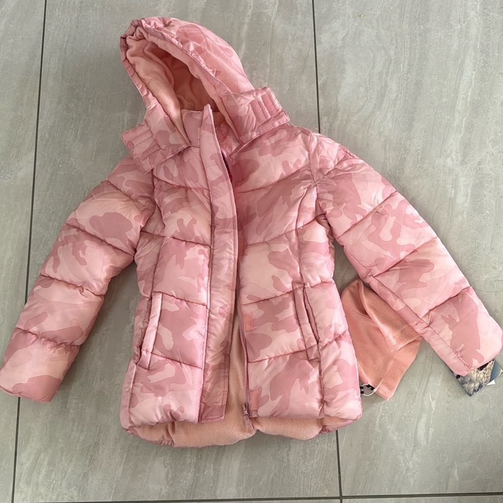 Girls Pink Camo Weather Jacket